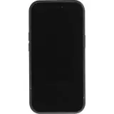 Coque iPhone 14 Pro Max - Silicone avec surface tufting effet fleur - Noir