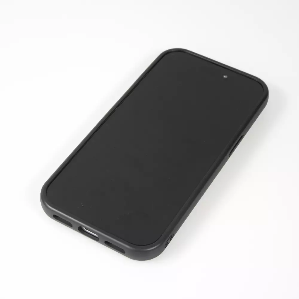 Coque iPhone 14 Pro Max - Silicone avec surface tufting effet fleur - Noir