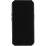 Coque iPhone 14 Pro Max - Silicone avec surface tufting effet peau de vache - Noir