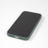 iPhone 14 Pro Case Hülle - Glattes Silikon mit Kartenfach & extra Kameraschutz - Dunkelgrün