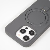iPhone 14 Pro Max Case Hülle - Silikon matt MagSafe mit Haltering - Grau