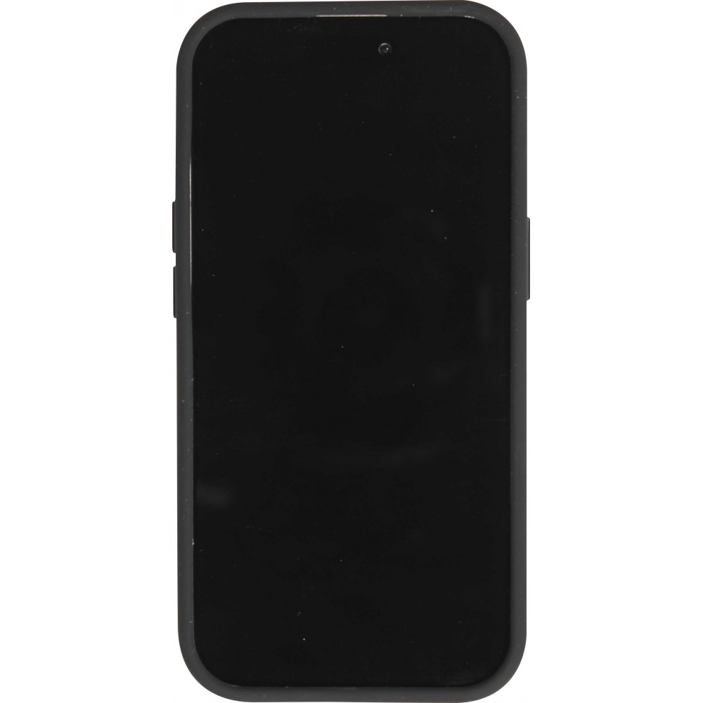 Coque iPhone 14 Pro Max - Silicone mat soft touch avec lignes en relief  - Noir