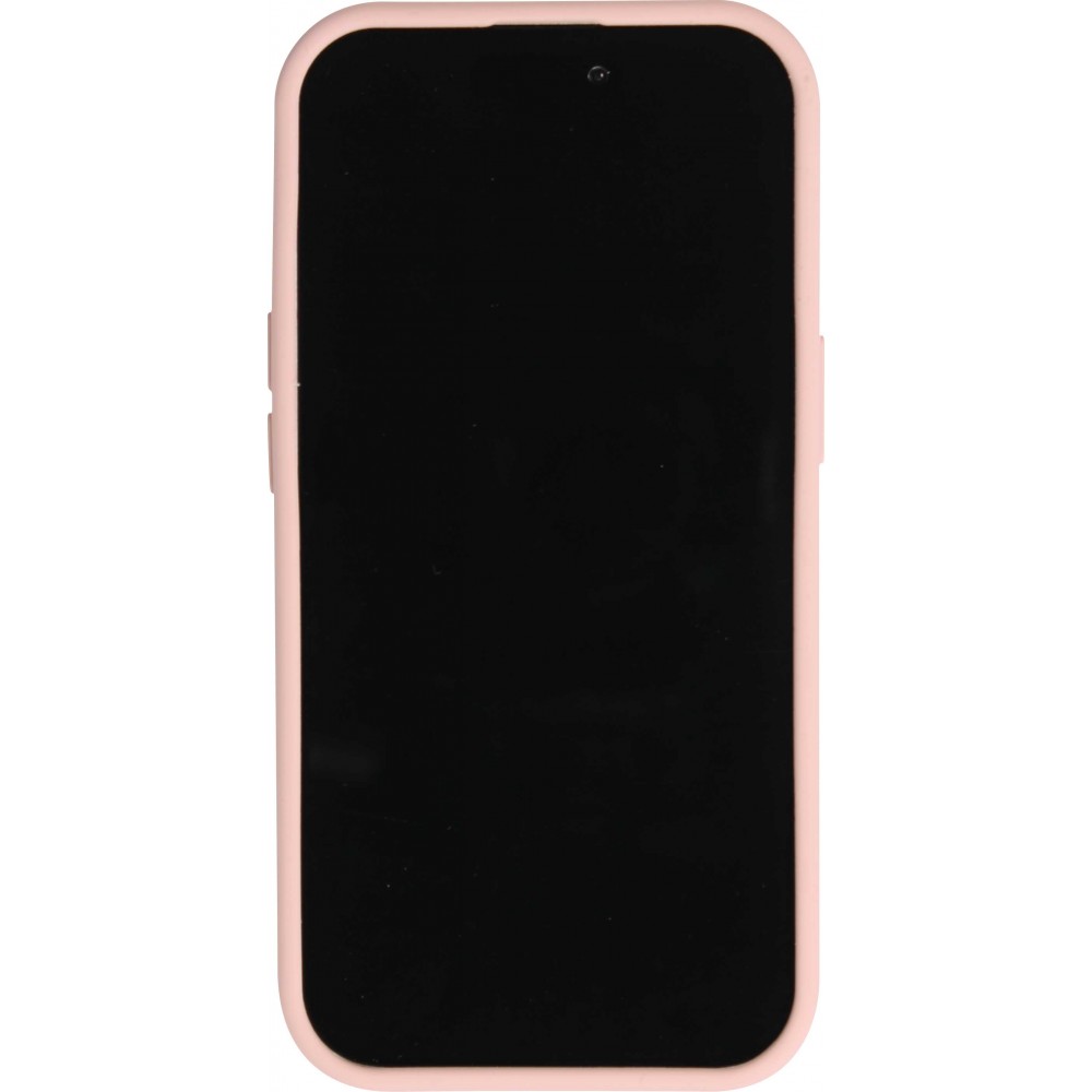 iPhone 15 Pro Max Case Hülle - Mattes Soft-Touch-Silikon mit Relieflinien - Rosa
