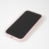iPhone 15 Pro Max Case Hülle - Mattes Soft-Touch-Silikon mit Relieflinien - Rosa