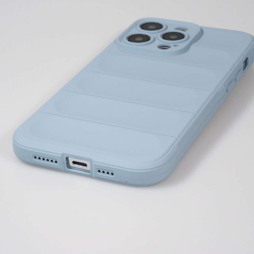 Coque iPhone 14 Pro Max - Silicone renforcé avec double couche de protection - Bleu clair