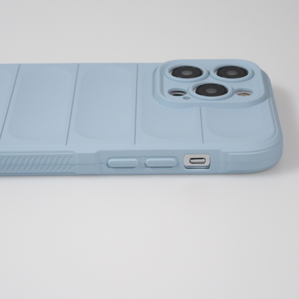 Coque iPhone 14 Pro Max - Silicone renforcé avec double couche de protection - Bleu clair