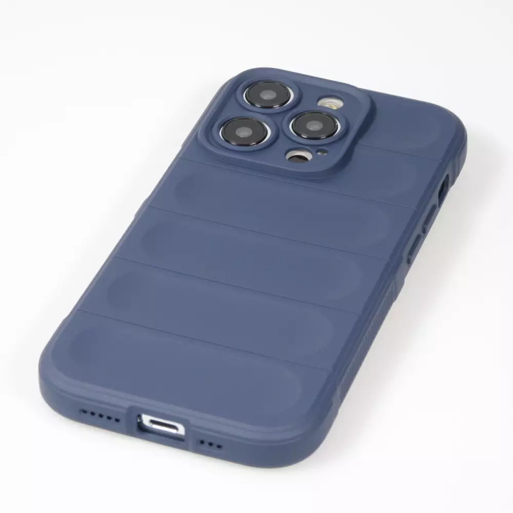 Coque iPhone 14 Pro Max - Silicone renforcé avec double couche de protection - Bleu foncé