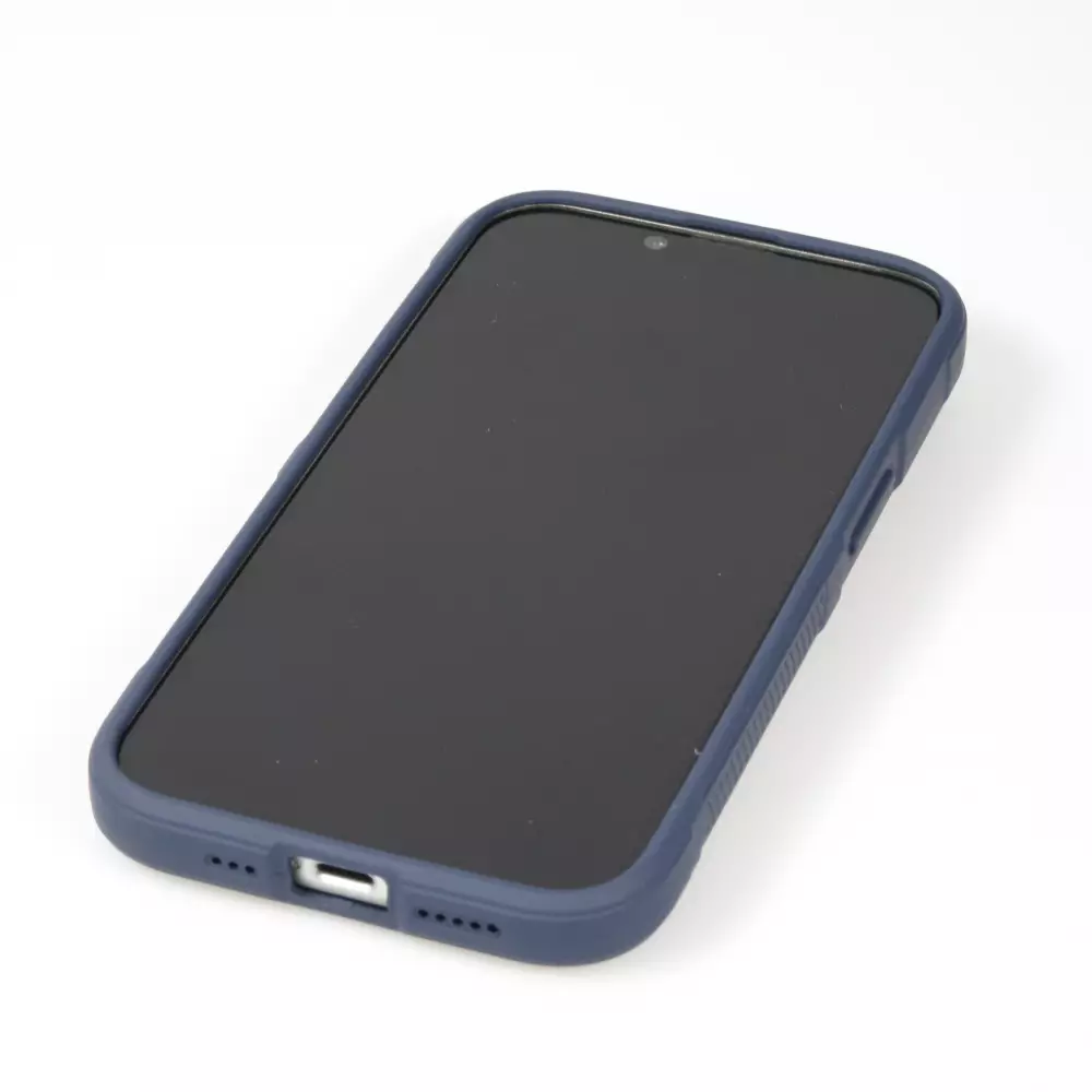 Coque iPhone 14 Pro Max - Silicone renforcé avec double couche de protection - Bleu foncé
