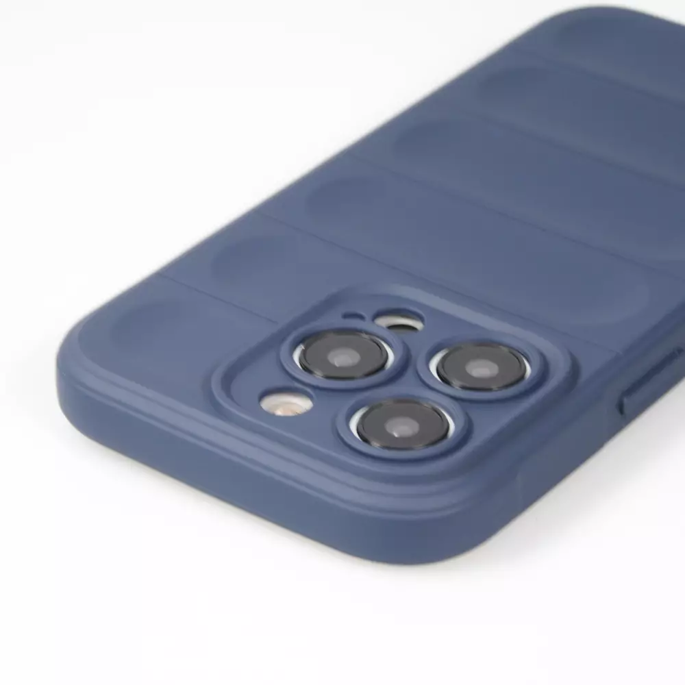 Coque iPhone 14 Pro Max - Silicone renforcé avec double couche de protection - Bleu foncé