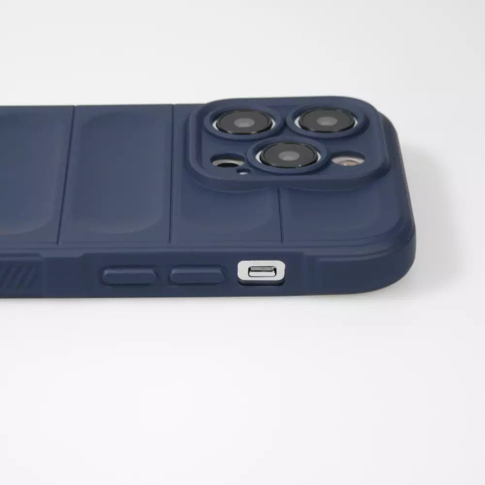 Coque iPhone 14 Pro Max - Silicone renforcé avec double couche de protection - Bleu foncé