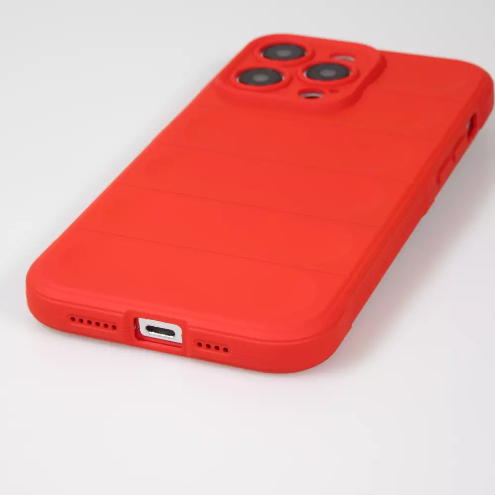 Coque iPhone 14 Pro Max - Silicone renforcé avec double couche de protection - Rouge