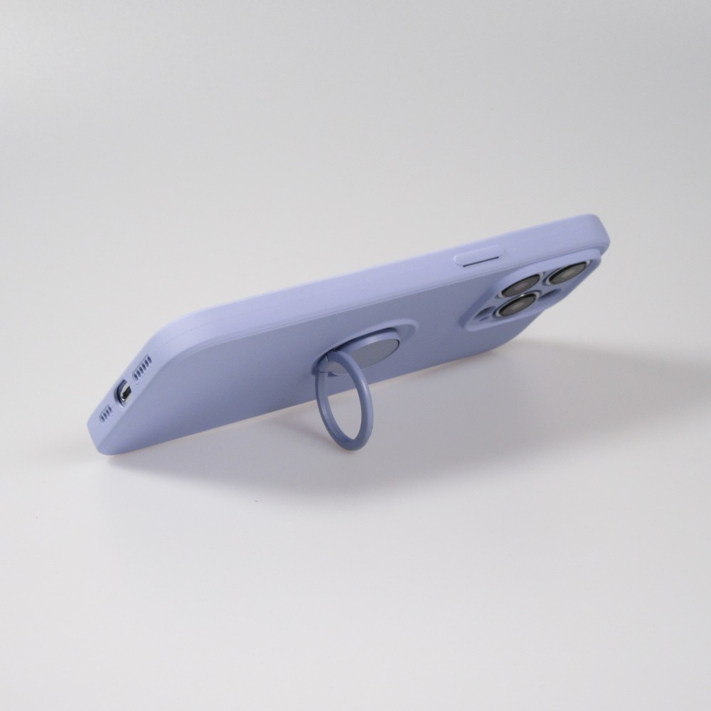 iPhone 14 Pro Max Case Hülle - Soft Touch mit Ring - Hellviolett