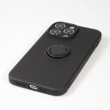 iPhone 14 Pro Case Hülle - Soft Touch mit Ring - Schwarz