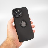 iPhone 14 Pro Case Hülle - Soft Touch mit Ring - Schwarz