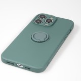 iPhone 14 Pro Case Hülle - Soft Touch mit Ring - Dunkelgrün