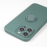 iPhone 14 Pro Case Hülle - Soft Touch mit Ring - Dunkelgrün