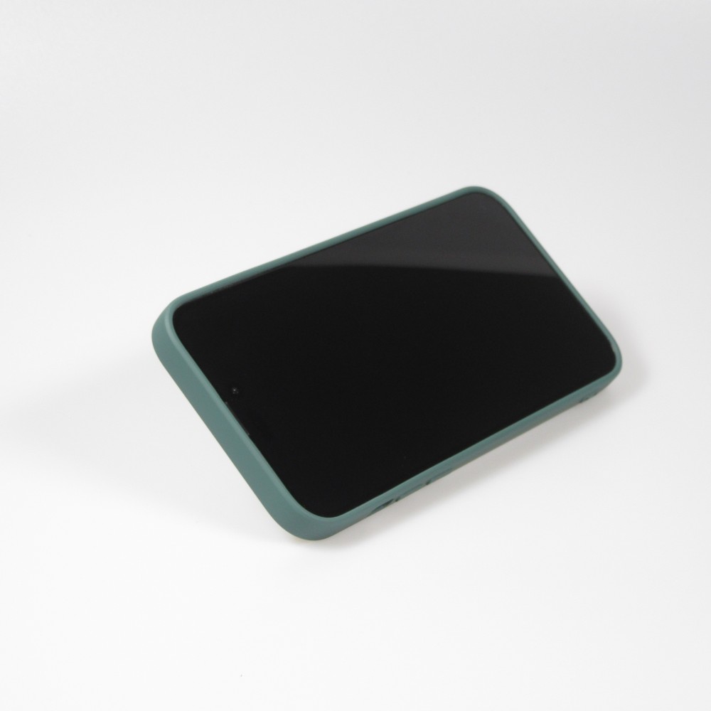 iPhone 14 Pro Case Hülle - Soft Touch mit Ring - Dunkelgrün