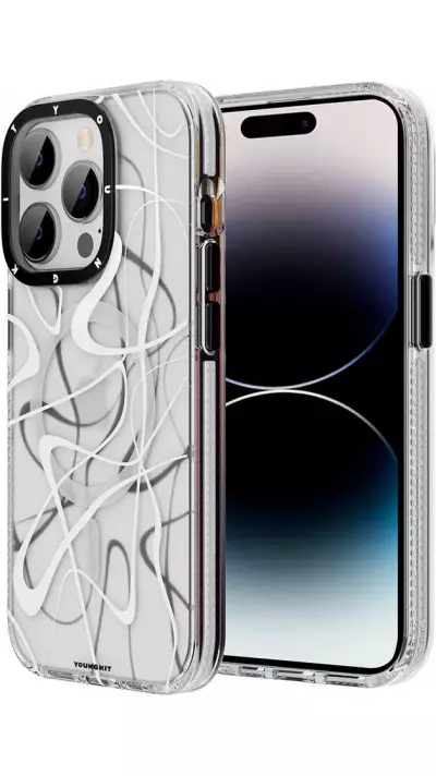 iPhone 14 Pro Case Hülle - Youngkit Ink Series semi-transparent MagSafe - Weiss