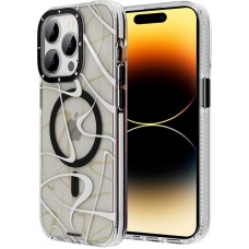 iPhone 14 Pro Case Hülle - Youngkit Ink Series semi-transparent MagSafe - Schwarz