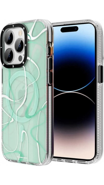iPhone 14 Pro Case Hülle - Youngkit Ink Series semi-transparent MagSafe - Grün