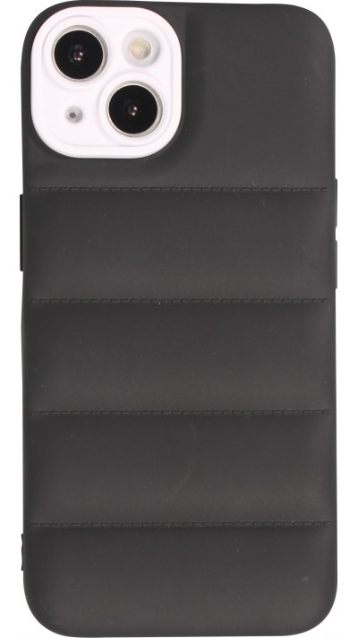 iPhone 14 Case Hülle - 3D Silikon Polster Cover - Schwarz