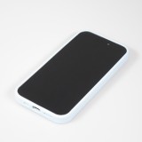 iPhone 14 Case H&uuml;lle - Silikon matt MagSafe mit Haltering - Hellblau