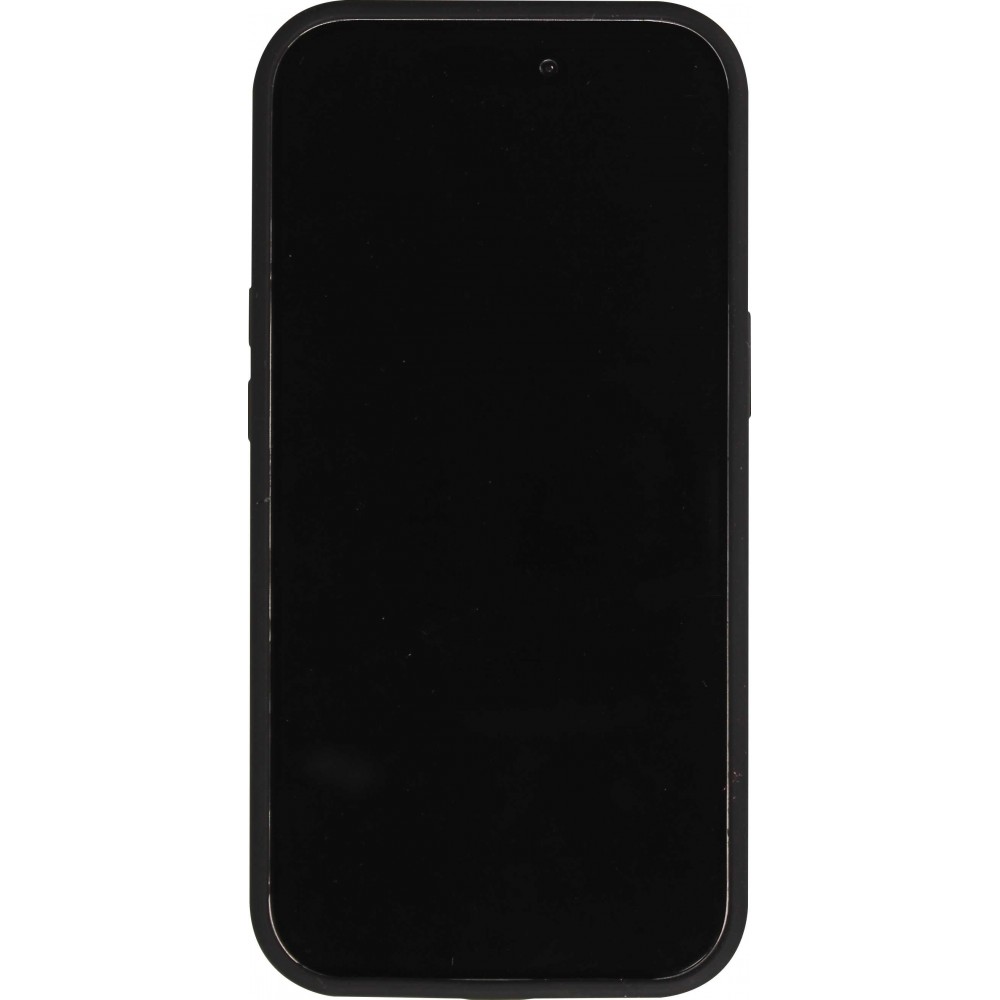 iPhone 14 Case H&uuml;lle - Silikon matt MagSafe mit Haltering - Schwarz