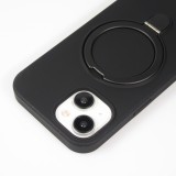 iPhone 14 Case H&uuml;lle - Silikon matt MagSafe mit Haltering - Schwarz