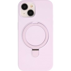 iPhone 14 Case H&uuml;lle - Silikon matt MagSafe mit Haltering - Hellviolett
