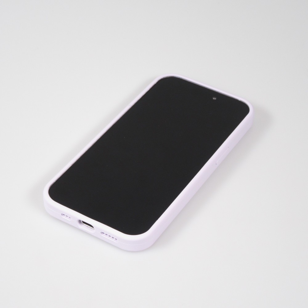 iPhone 14 Case H&uuml;lle - Silikon matt MagSafe mit Haltering - Hellviolett