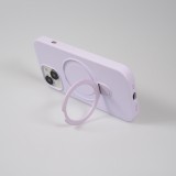 iPhone 14 Case H&uuml;lle - Silikon matt MagSafe mit Haltering - Hellviolett