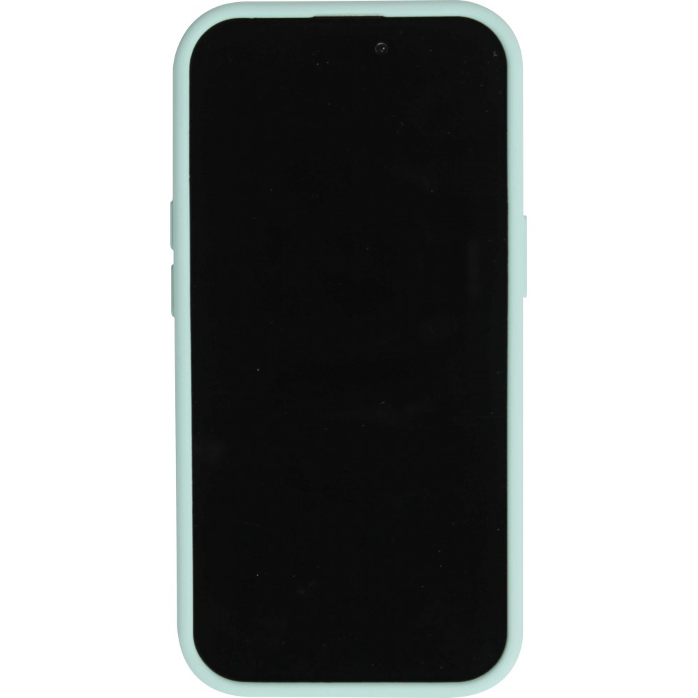 iPhone 14 Case Hülle - Mattes Soft-Touch-Silikon mit Relieflinien - Türkis