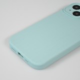 iPhone 14 Case Hülle - Mattes Soft-Touch-Silikon mit Relieflinien - Türkis