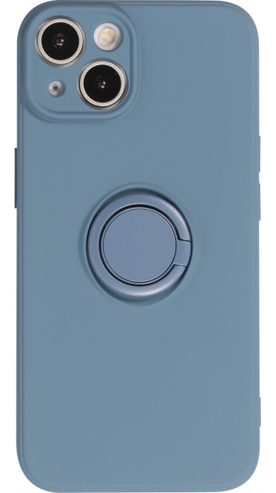 iPhone 14 Case Hülle - Soft Touch mit Ring - Blau