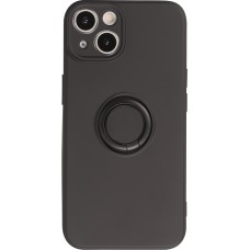 iPhone 14 Case Hülle - Soft Touch mit Ring - Schwarz