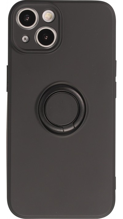 iPhone 14 Case Hülle - Soft Touch mit Ring - Schwarz