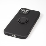 iPhone 14 Case Hülle - Soft Touch mit Ring - Schwarz