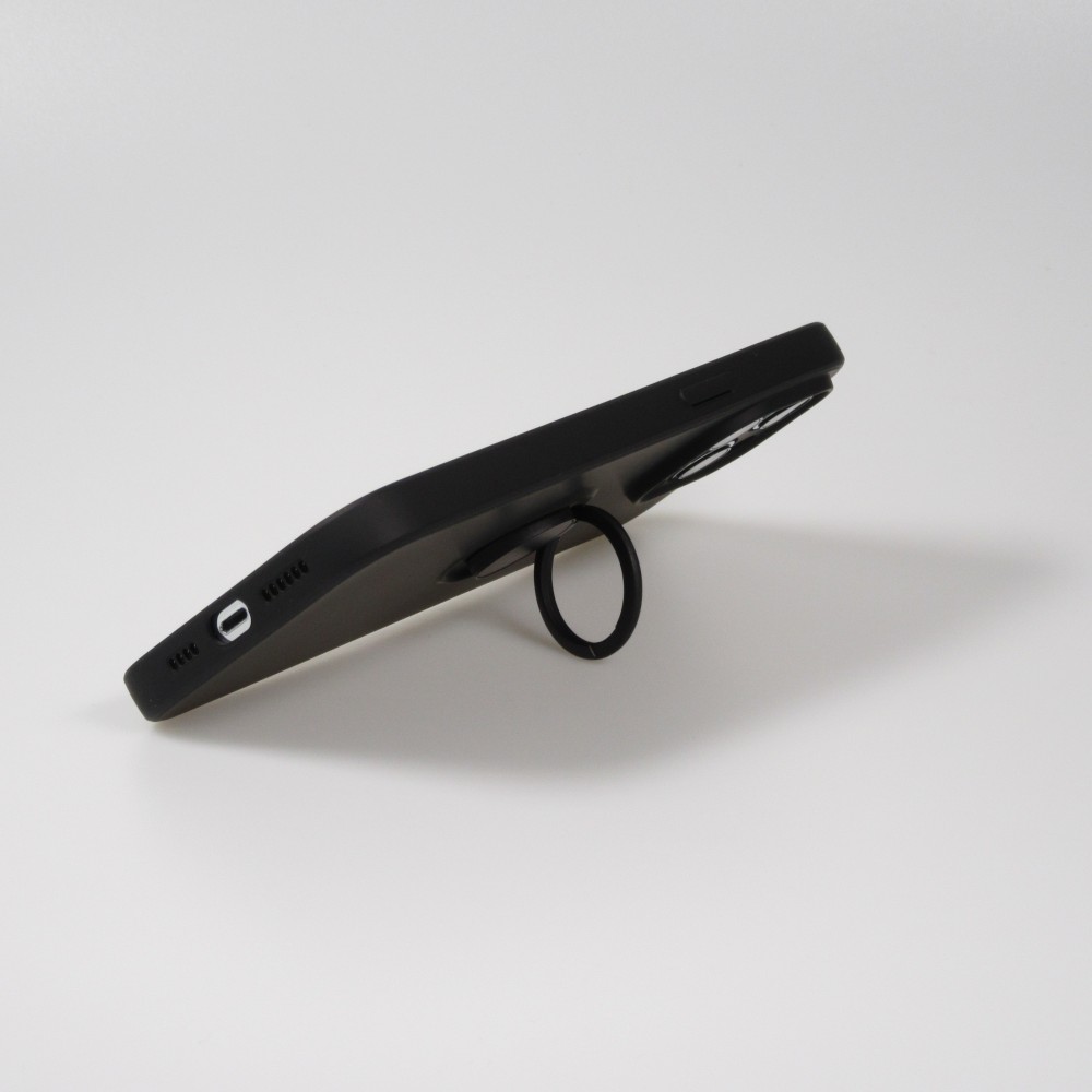 iPhone 14 Case Hülle - Soft Touch mit Ring - Schwarz