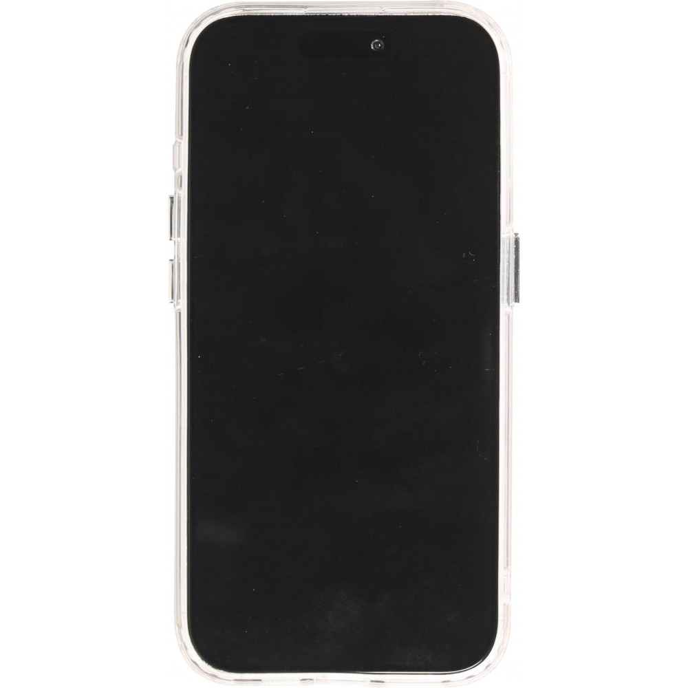 iPhone 14 Case Hülle - Transparentes Silikon Many Hearts mit Spiegeleffekt