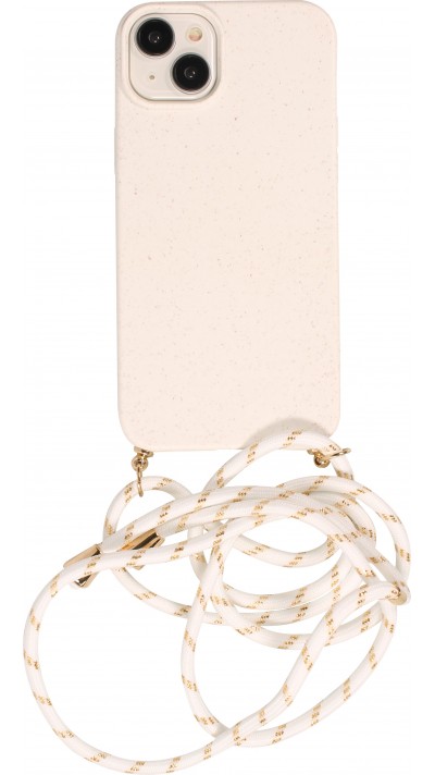 Samsung Galaxy S24 Ultra Case Hülle - Bio Eco-Friendly Vegan mit Handykette Necklace - Weiss