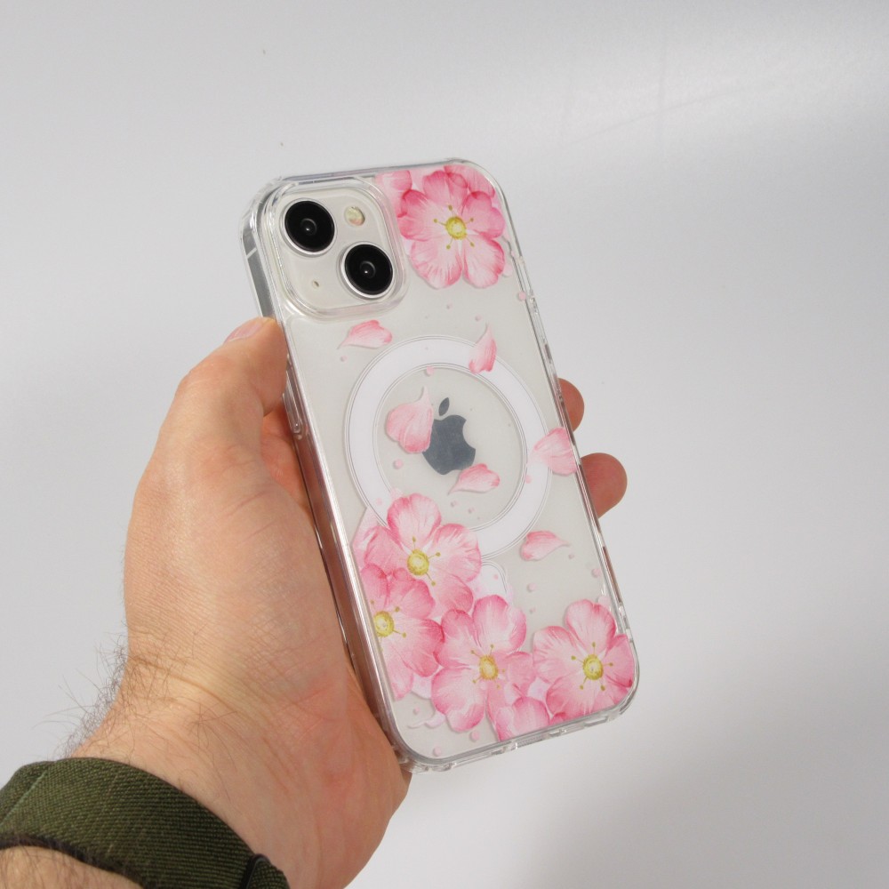 iPhone 15 Case H&uuml;lle - Gel Silikon MagSafe - Spring Vibes Flowers Nr. - 4