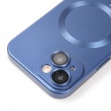 iPhone 15 Plus Case Hülle - Gummi weich mit Kameraschutzglas MagSafe - Dunkelblau