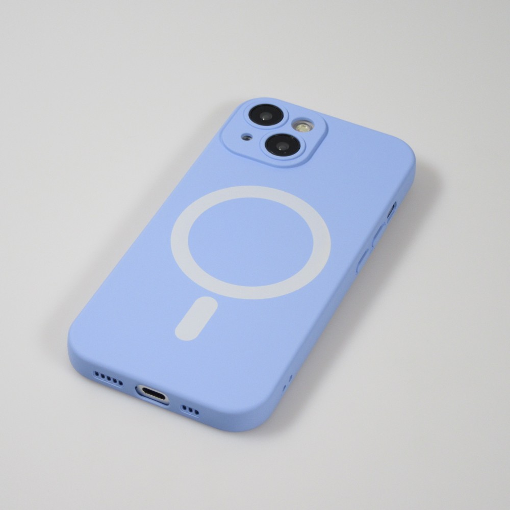 iPhone 15 Plus Case Hülle - Soft-Shell silikon cover mit MagSafe und Kameraschutz - Hellviolett