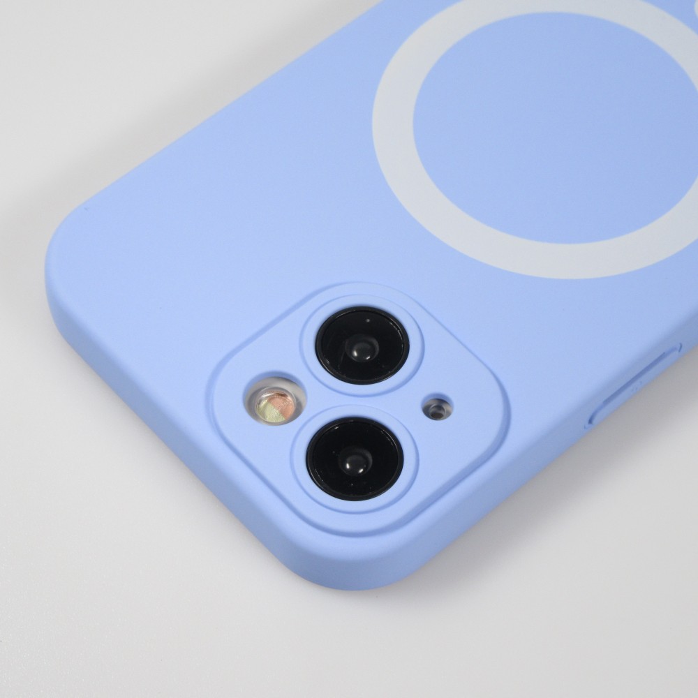 iPhone 15 Plus Case Hülle - Soft-Shell silikon cover mit MagSafe und Kameraschutz - Hellviolett