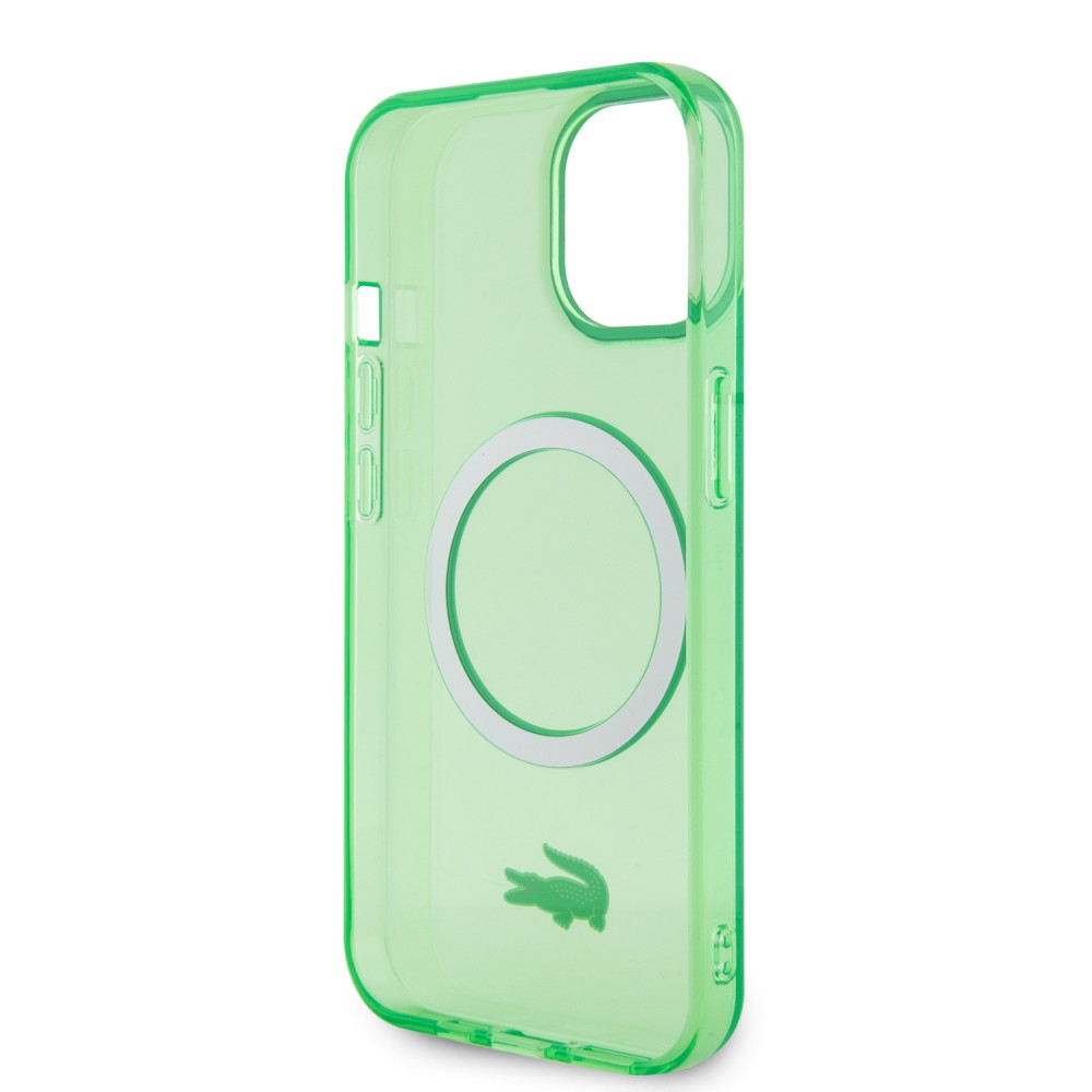 iPhone 15 Plus Case Hülle - Lacoste Transparent-Lackgel mit MagSafe - Hellgrün