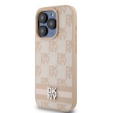 iPhone 15 Pro Max Case Hülle - DKNY Leinwand Kunstleder Monogramm Metall-Logo - Rosa