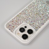 Coque iPhone 15 Pro Max - Diamant strass The Bling World - Blanc