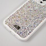 Coque iPhone 15 Pro Max - Diamant strass The Bling World - Blanc