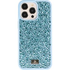 iPhone 15 Pro Max Case Hülle - Glitzer Diamant The Bling World - Hellblau