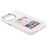 iPhone 15 Pro Case H&uuml;lle - E-Ink Display DIY mit NFC-Technologie f&uuml;r pers&ouml;nlicher Foto-Hintergrund - Weiss